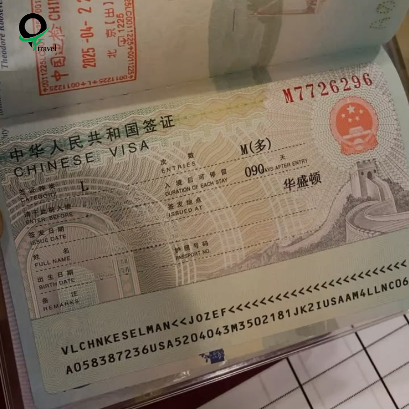 xin visa du lịch trung quốc tự túc mẫu visa L