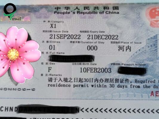 Visa du học Trung Quốc - ký hiệu X