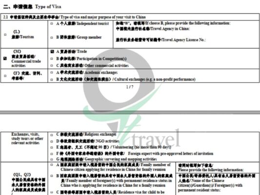 Điền thông tin hộ chiếu trên mẫu tờ khai xin visa Trung Quốc