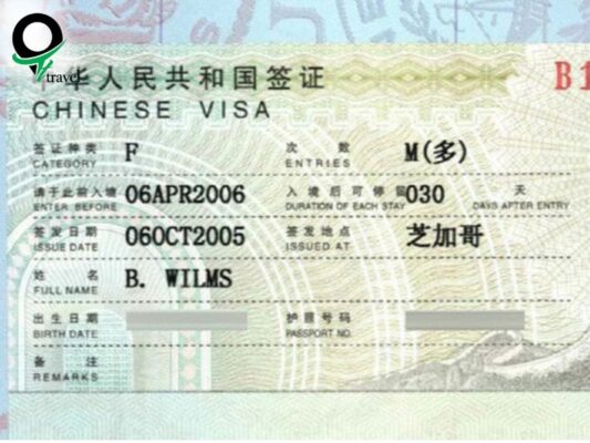 Visa F - visa giao lưu Trung Quốc