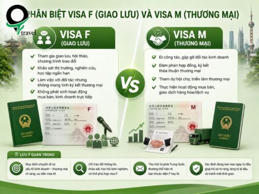 Visa F (visa giao lưu) và visa M (visa thương mại)
