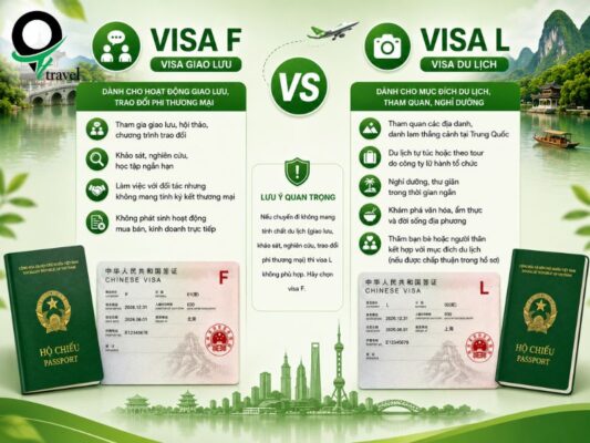 Visa F (visa giao lưu) và visa L (visa du lịch)