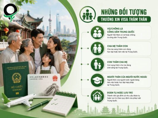 Những đối tượng có thể xin visa thăm thân Trung Quốc