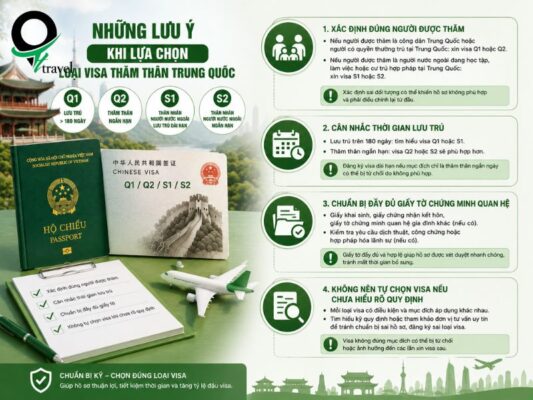 Lưu ý khi lựa chọn loại visa thăm thân Trung Quốc